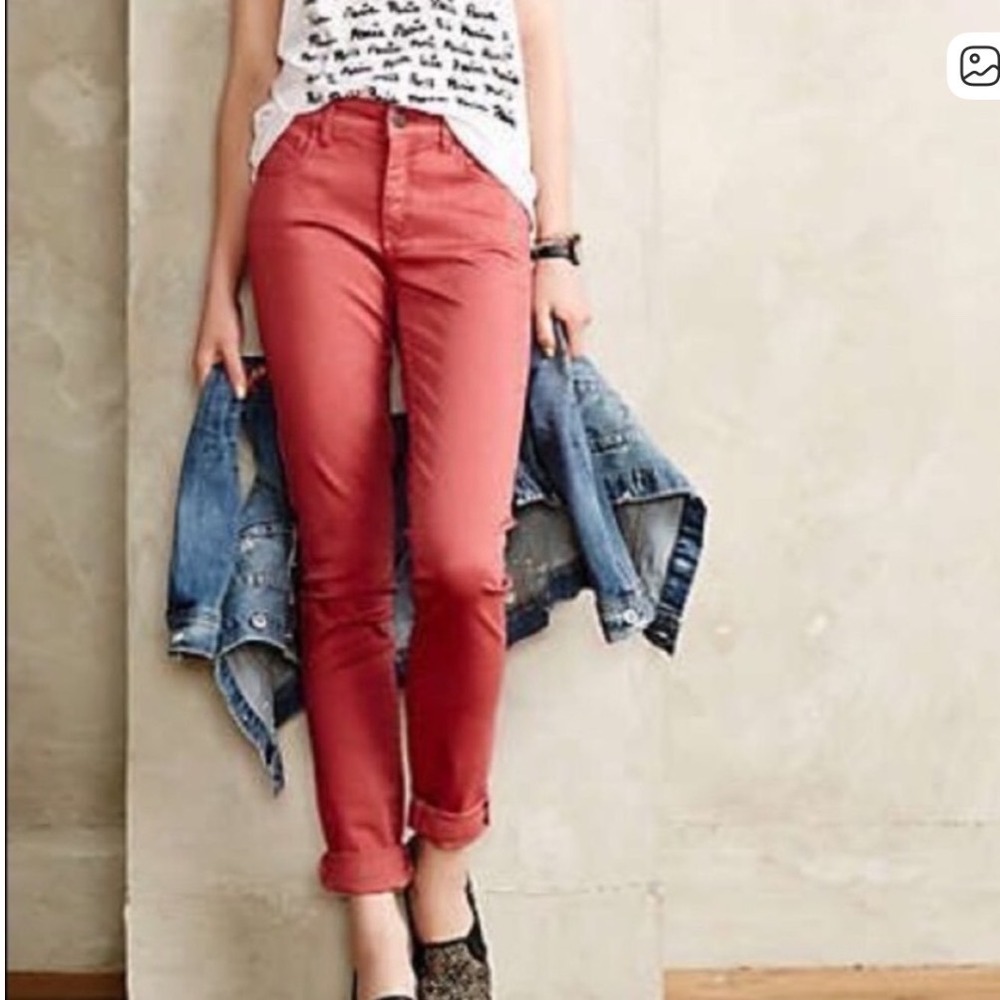 Anthropologie Pilcro and the Letterpress Pink Slim Chino Pants Size 32